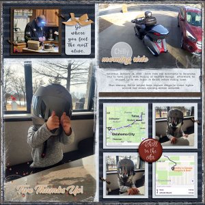 Grandson trying out Papa Scott's motorcycle helmet 1.14.2023