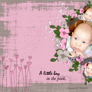 A little boy in the pink