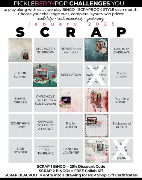 My Scrapbook Bingo Jan. 2025