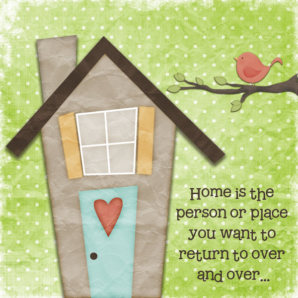 wall hanging:  home is the place