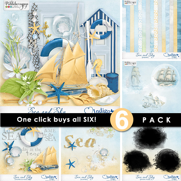 Sea and Sky ~ 6-Pack plus FWP by Indigo Designs 